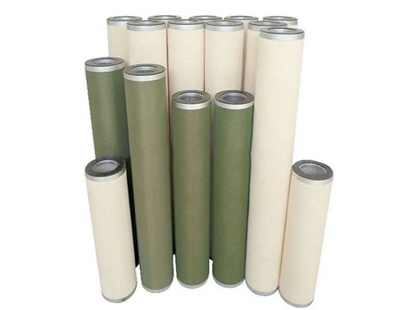 Several coalescing and separating filter elements on white background.